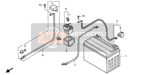 Honda CB500 1997 BATTERY for a 1997 Honda CB500