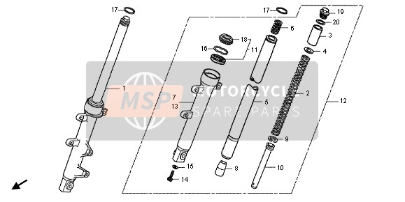 Honda CBR125R 2012 FRONT FORK for a 2012 Honda CBR125R