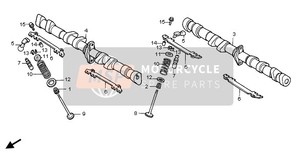 Honda CB750F2 1997 CAMSHAFT for a 1997 Honda CB750F2