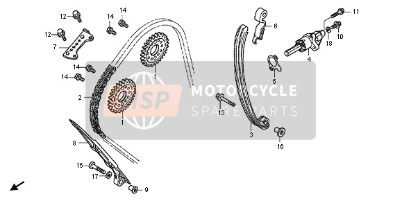 Honda CBR1000RR 2012 Catena a camme & Tenditore per un 2012 Honda CBR1000RR