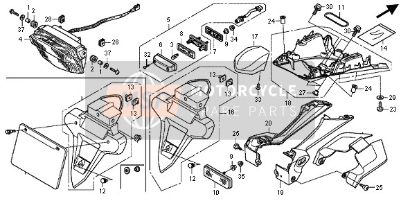 Honda CBR1000RR 2012 Achterlicht voor een 2012 Honda CBR1000RR