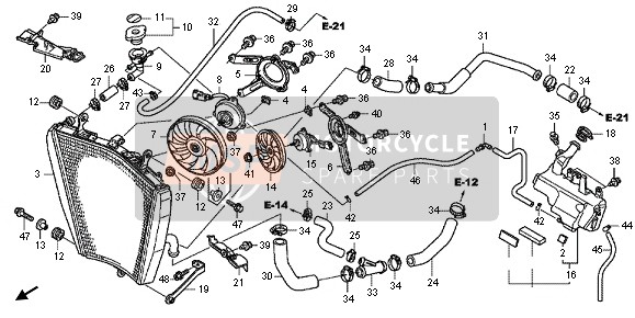 Honda CBR1000RR 2012 KÜHLER für ein 2012 Honda CBR1000RR