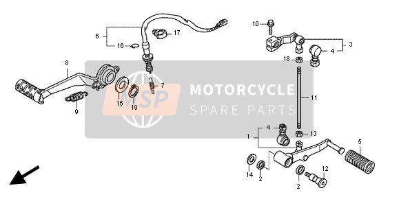 Honda CBR600F 2012 PEDAL für ein 2012 Honda CBR600F