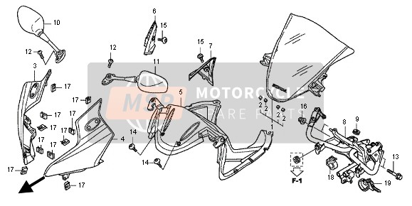 64121MGVD00ZE, Cowl A, R. Upper *NHA84P* (NHA84P Pearl Nightstar Black), Honda, 0