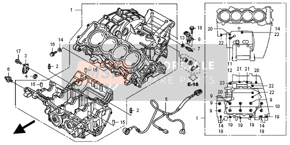 Honda CBR600FA 2012 CRANKCASE for a 2012 Honda CBR600FA