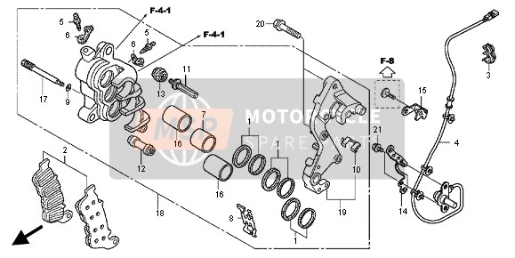 Honda CBR600FA 2012 R. Pinza de freno delantero para un 2012 Honda CBR600FA