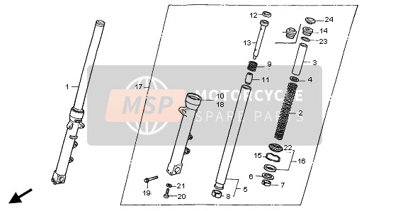 Honda CB750F2 1997 FRONT FORK for a 1997 Honda CB750F2