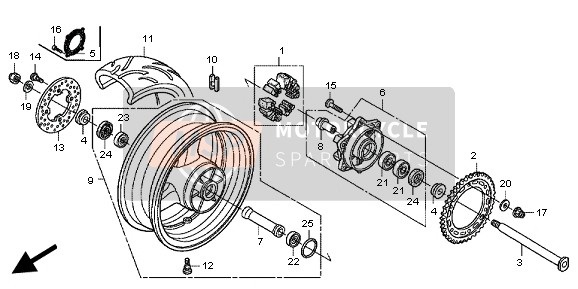 90305MFJA51, U-NUT, 22mm, Honda, 0