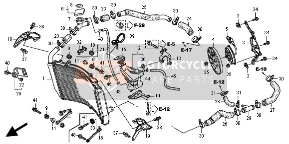 Honda CBR600RA 2012 RADIATOR for a 2012 Honda CBR600RA