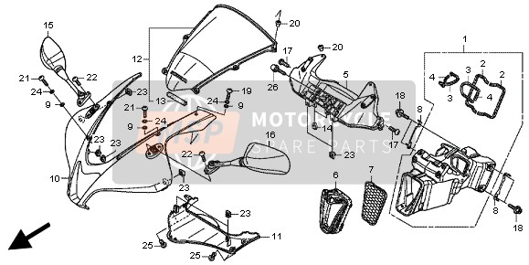 Honda CBR600RA 2012 Cubierta superior para un 2012 Honda CBR600RA