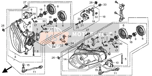 33102MCAB01, Unite De Phare D., Honda, 0