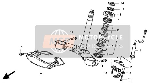 53219MCAS40, Stem Sub Assy., Steering, Honda, 1