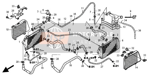 19501MCAS40, Hose, R. Fr. Radiator, Honda, 0