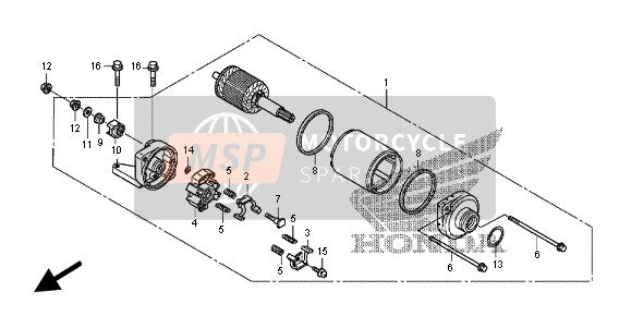 Honda NC700D 2012 Startend Motor voor een 2012 Honda NC700D