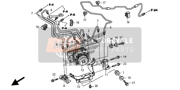 90662MCA971, Abrazadera,  Tubo Freno (6, Honda, 2