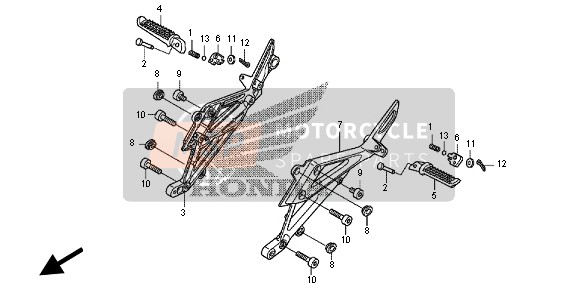 50650MGSD70ZA, Support De MARCHE-PIED Si, Honda, 0