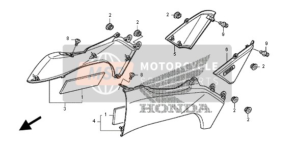 83700MGSD70, Cover Set, L. Side (Wl), Honda, 2