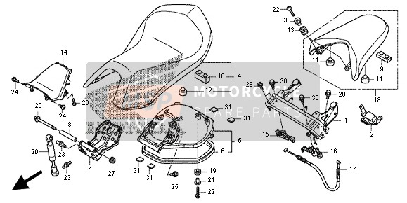 77242MGSD71, Cable Comp., Seat Lock, Honda, 0