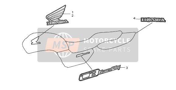 Honda CB750F2 1997 Sticker voor een 1997 Honda CB750F2