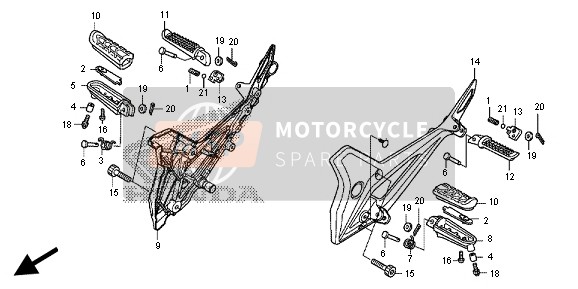 50711MGSD30, Arm, R. Soziusfussraste, Honda, 1