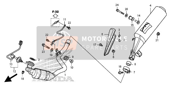 Honda NC700SA 2012 EXHAUST MUFFLER for a 2012 Honda NC700SA