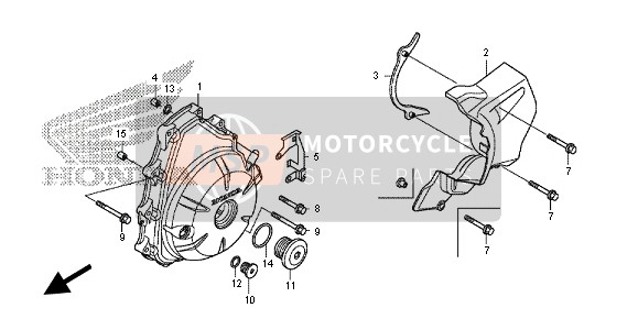 Honda NC700SD 2012 A.C. GENERATORABDECKUNG für ein 2012 Honda NC700SD