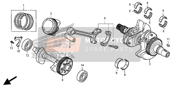 Honda NC700SD 2012 CRANKSHAFT & PISTON for a 2012 Honda NC700SD