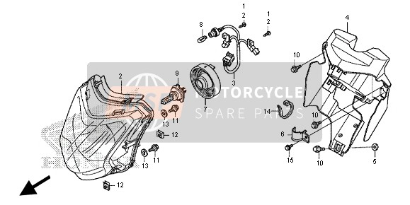 Honda NC700SD 2012 HEADLIGHT for a 2012 Honda NC700SD