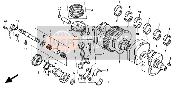 Honda CB1300X4 1997 CRANKSHAFT & PISTON for a 1997 Honda CB1300X4