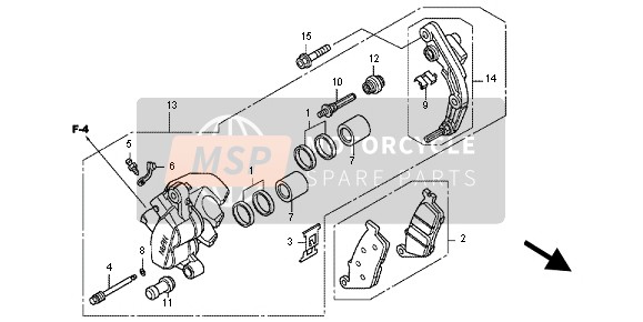 Honda NC700X 2012 Pinza freno anteriore per un 2012 Honda NC700X