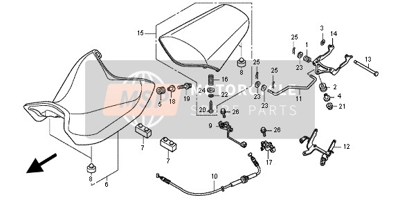 77255MGSD30, Arm, Sitzscharnier, Honda, 1