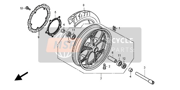 Honda NC700XA 2012 FRONT WHEEL for a 2012 Honda NC700XA