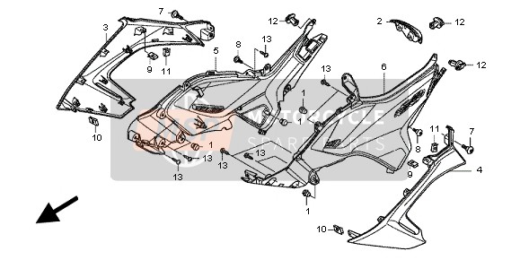 Honda NC700XA 2012 Cubierta lateral para un 2012 Honda NC700XA