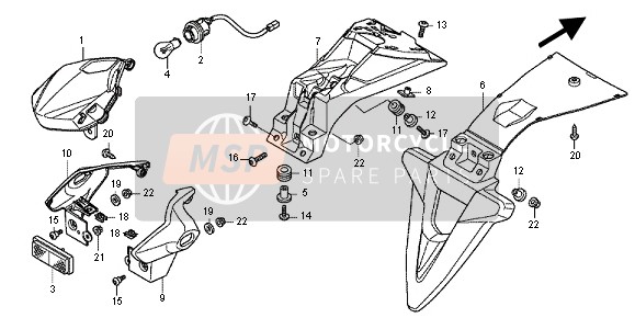 Honda NC700XA 2012 RÜCKLICHT für ein 2012 Honda NC700XA