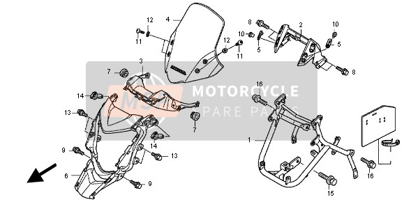 Honda NC700XA 2012 Carenatura anteriore per un 2012 Honda NC700XA