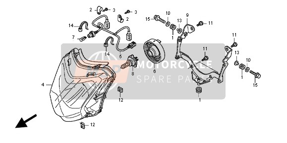 Honda NC700XD 2012 HEADLIGHT for a 2012 Honda NC700XD