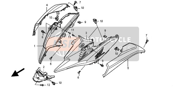 Honda NC700XD 2012 SIDE COWL for a 2012 Honda NC700XD