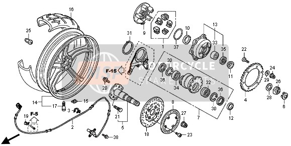 42630MCWH50, Naaf Mont., Tand, Honda, 1