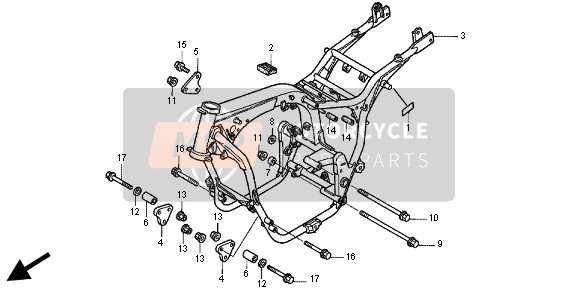 Honda CB1300X4 1997 FRAME BODY for a 1997 Honda CB1300X4