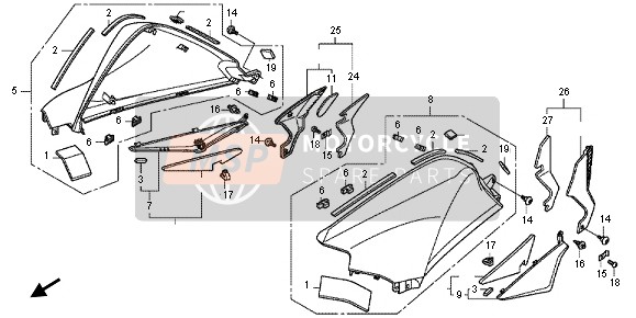 Honda VFR1200FD 2012 Couvercle du réservoir pour un 2012 Honda VFR1200FD