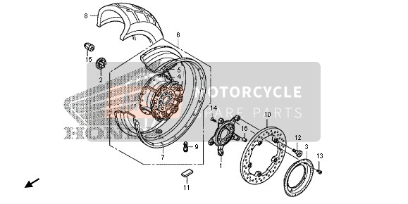 90106MGE000, Bolt, Disk, 8X20, Honda, 0