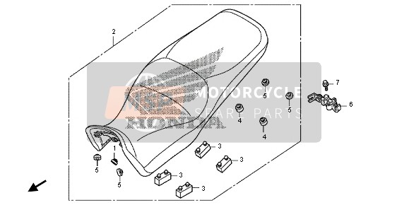 77207MEL000, Rubber, Seat Cushion, Honda, 1