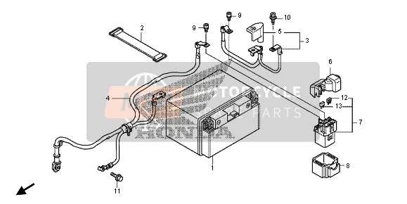 Honda VFR1200X 2012 Batterie pour un 2012 Honda VFR1200X