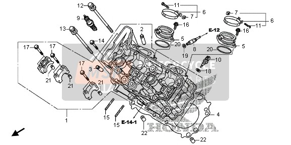 Honda VFR1200XD 2012 CYLINDER HEAD (FRONT) for a 2012 Honda VFR1200XD