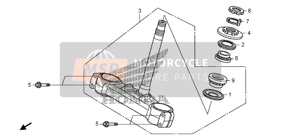 Honda VFR1200XD 2012 Piantone dello sterzo per un 2012 Honda VFR1200XD