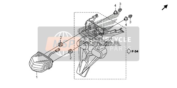 Honda VFR1200XD 2012 Achterlicht voor een 2012 Honda VFR1200XD