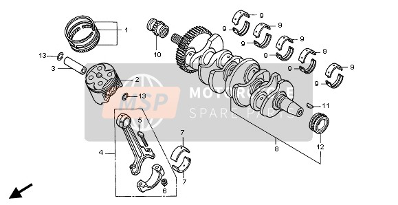 Honda CBR600F 1997 CRANKSHAFT & PISTON for a 1997 Honda CBR600F