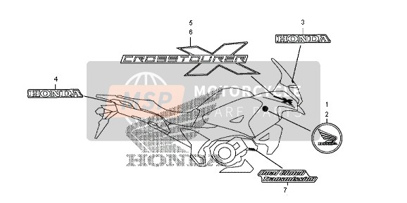 Honda VFR1200XD 2012 MARKE & EMBLEM für ein 2012 Honda VFR1200XD