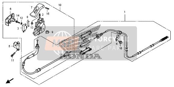 06430MGHD20, Cable Kit, Parking, Honda, 0