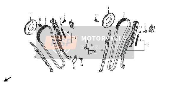 Honda VT750C2B 2012 Chaîne à came pour un 2012 Honda VT750C2B